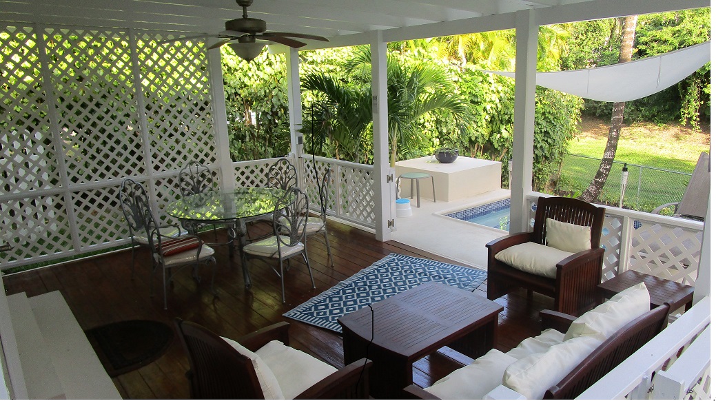 surrounded by tropical garden